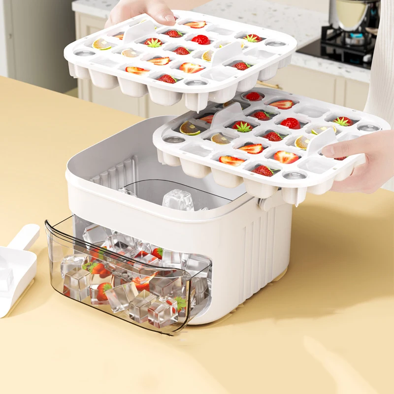 50-Cube Ice Maker with Easy Press Cap with Easy-press Lid Large Capacity Ice Cube Machine Reusable Food-grade Ice Cube 50-Cube Ice Maker with Easy Press Cap with Easy-press Lid Large Capacity Ice Cube Machine Reusable Food-grade Ice Cube