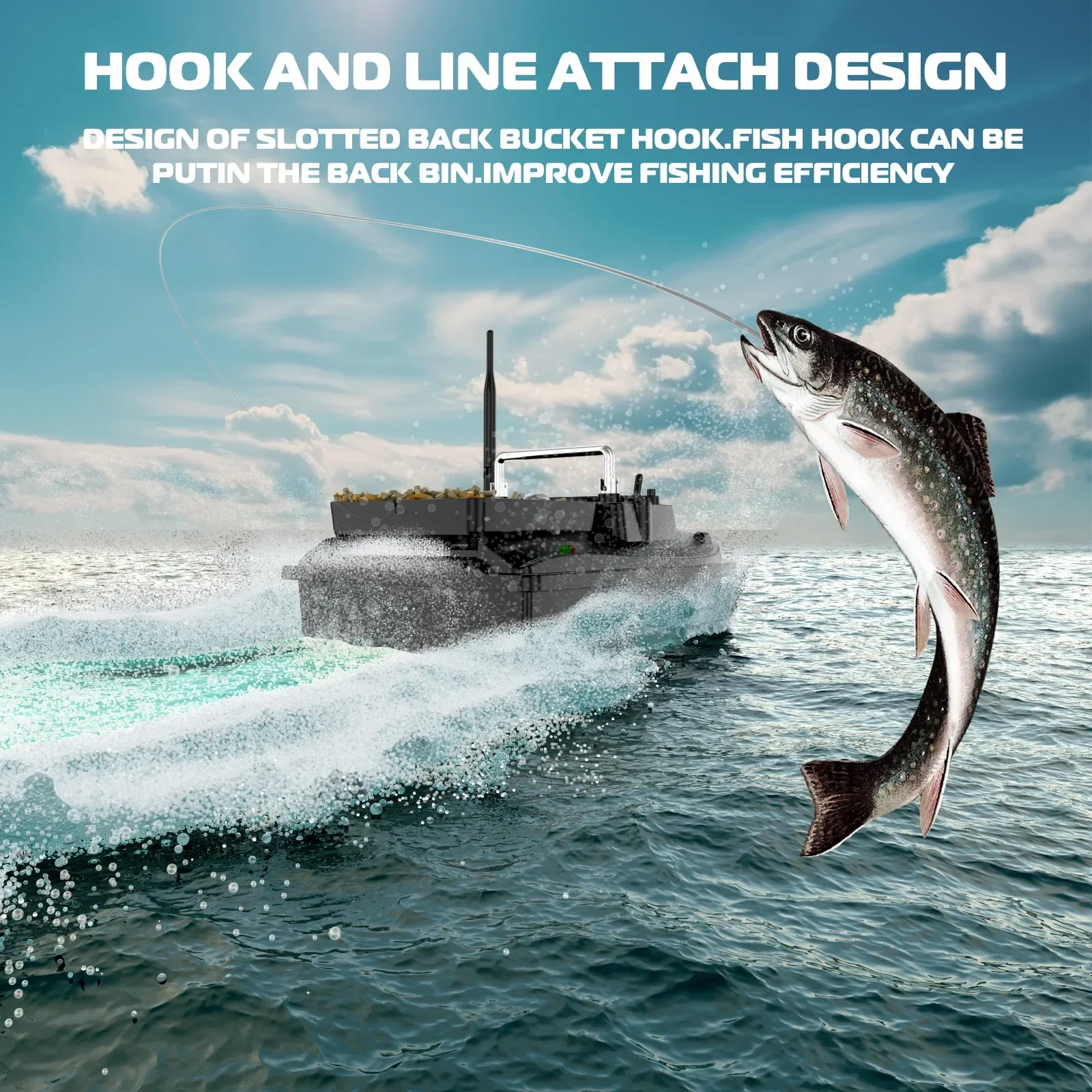 500M Remote Control,RC Fishing Bait Boat,2KG Loaded,Fixed Speed Cruise,Waterproof,High Speed,4 Night Light