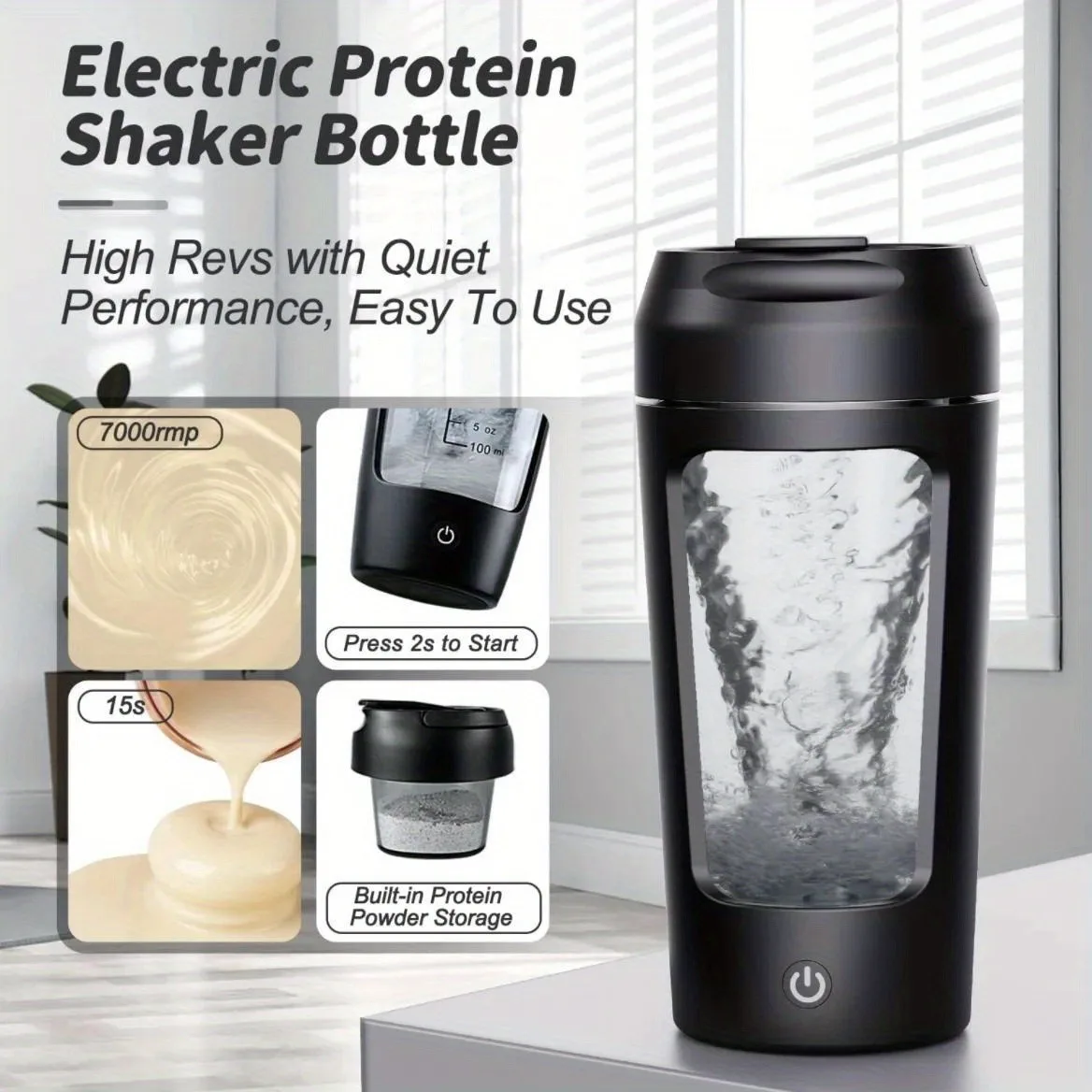 500ML Electric Protein Powder Mixing Cup Automatic Shaker Bottle Mixer Shake Bottle Milk Coffee Blender Kettle for Gym
