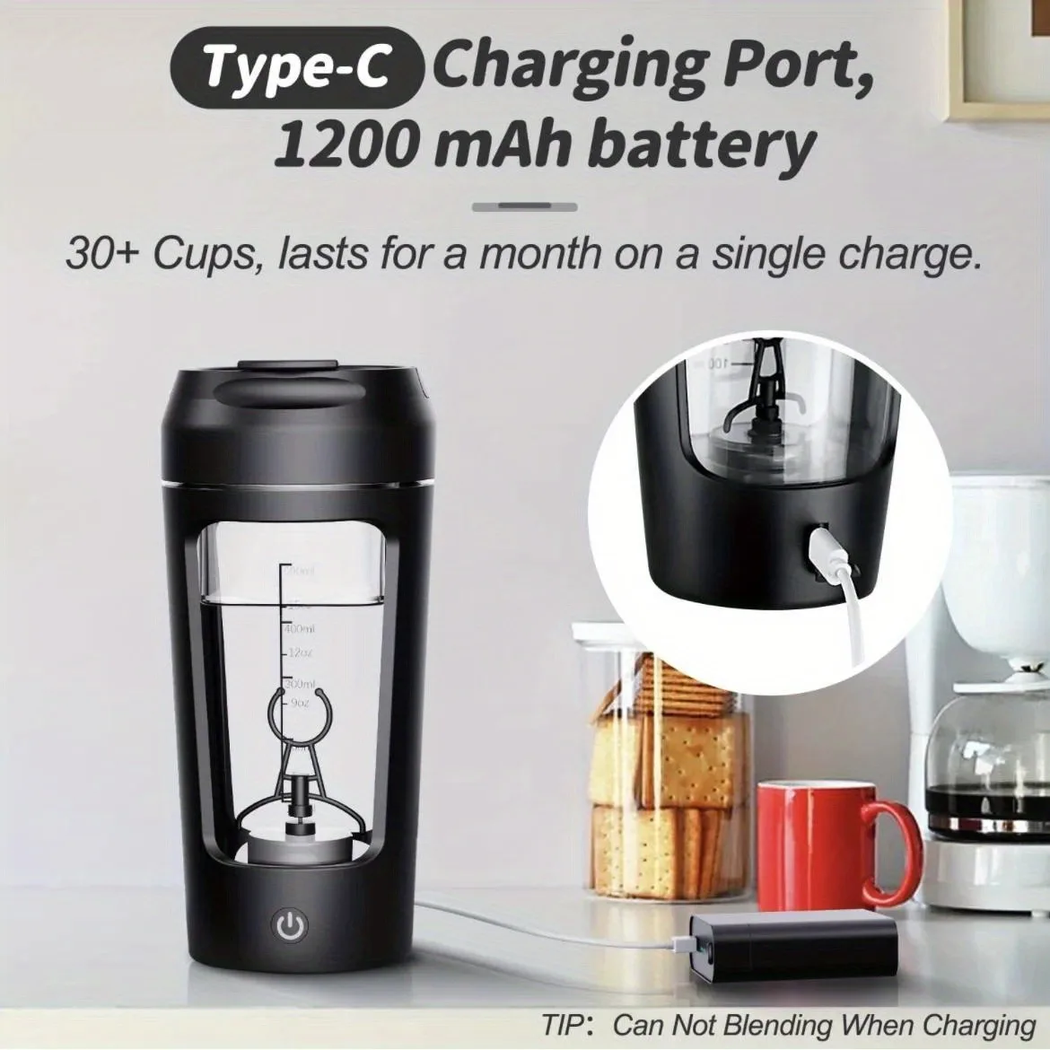 500ML Electric Protein Powder Mixing Cup Automatic Shaker Bottle Mixer Shake Bottle Milk Coffee Blender Kettle for Gym