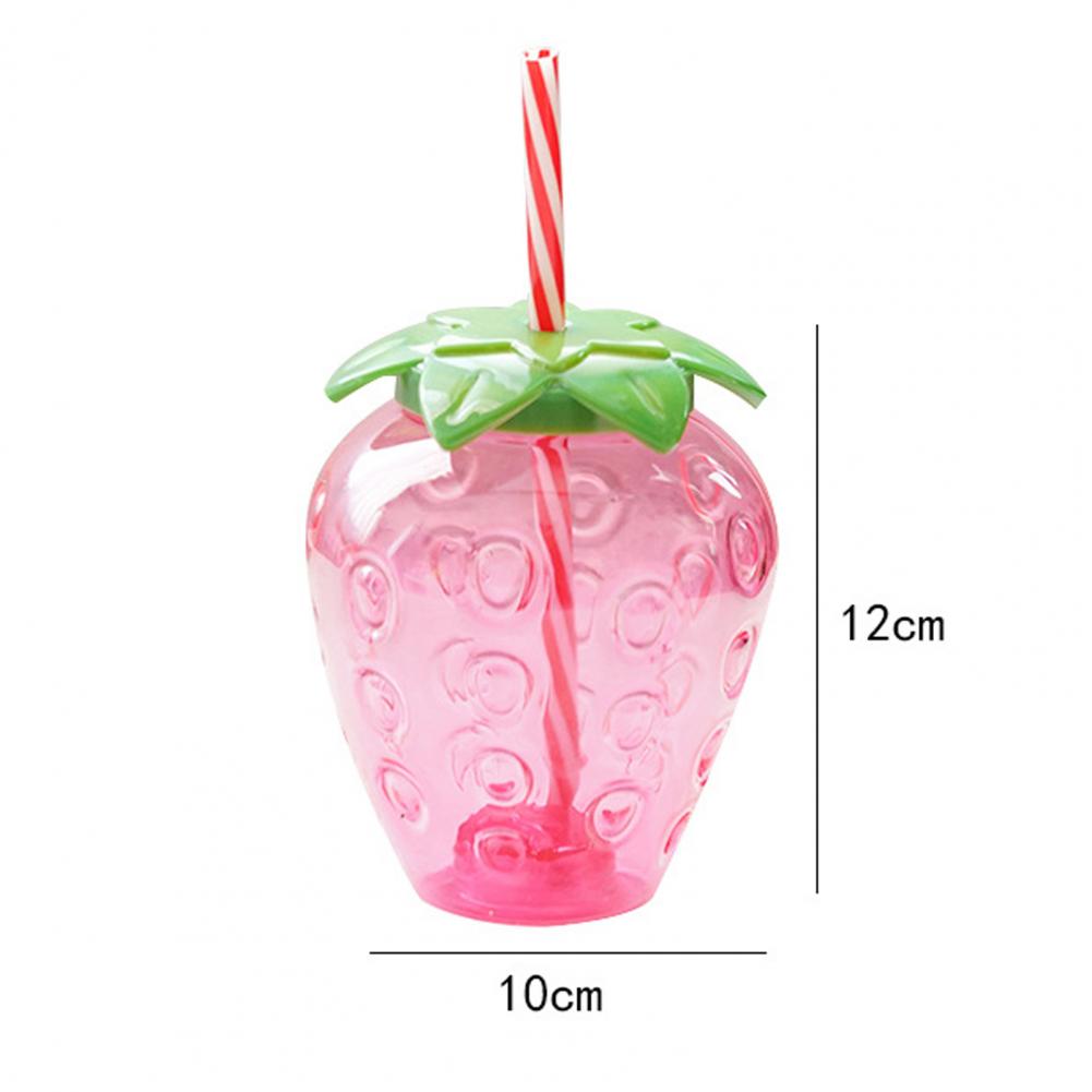 500ml Strawberry Bottle with Straw