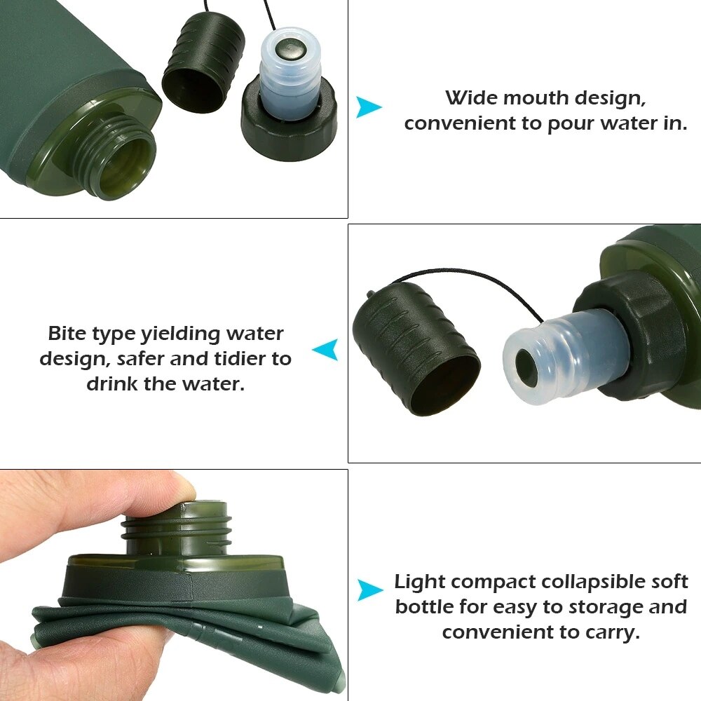 500ml TPU Outdoor Sport Bottle Folding Soft Flask Drink Water Bottle for Running Camping Hiking Bicycle Fitness Water 500ml TPU Outdoor Sport Bottle Folding Soft Flask Drink Water Bottle for Running Camping Hiking Bicycle Fitness Water
