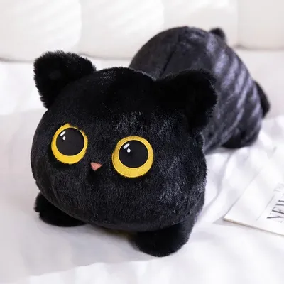 50cm kawaii Black Cat Plush Toy Doll Cute Big Cuddly Pillow Cushion Ins Black Cat Plush Toy Doll For Boy Girl Brithday