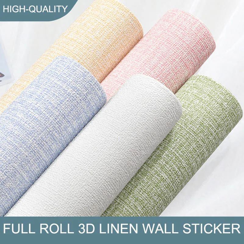 50cmX10m Linen 3D Foam Self-adhesive PVC Solid Color Thickened Waterproof Background Wall Renovation Wallpaper Wall 50cmX10m Linen 3D Foam Self-adhesive PVC Solid Color Thickened Waterproof Background Wall Renovation Wallpaper Wall