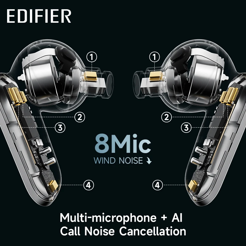 -50dB Active Noise Cancellation TWS Bluetooth Earphones LDAC Hi-Res Audio 8-MIC ENC