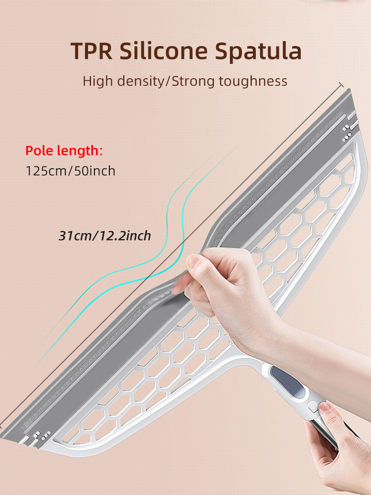 50inch Magic Silicone Broom Lengthen Floor Cleaning Squeegee Pet Hair Dust Brooms Bathroom Floor Wiper Household