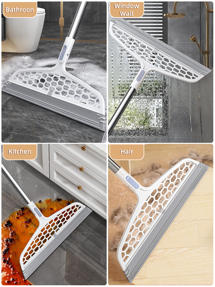 50inch Magic Silicone Broom Lengthen Floor Cleaning Squeegee Pet Hair Dust Brooms Bathroom Floor Wiper Household