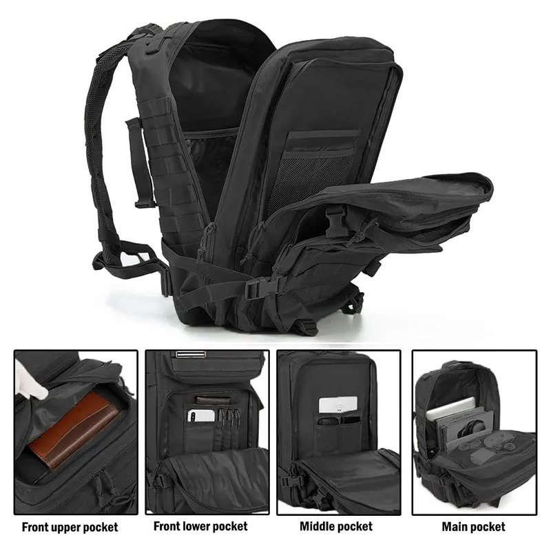 50L Tactical Backpack Travel Large Capacity Rucksacks Waterproof Outdoor Sports Multi-functional Bags