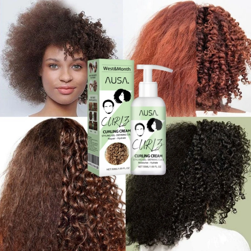 50ml Hair Volumizing Cream Anti-Frizz Bouncy Resilient Enhancer Styling Lotion Natural Wavy Wigs Styling Hair