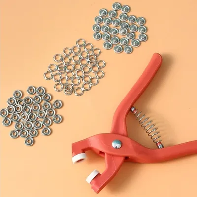 50pcs 9.5MM Five Jaw Buckle Pliers Set Tool DIY Craft Sewing Hollow Solid Metal Snap Buttons Clothes Installation 50pcs 9.5MM Five Jaw Buckle Pliers Set Tool DIY Craft Sewing Hollow Solid Metal Snap Buttons Clothes Installation