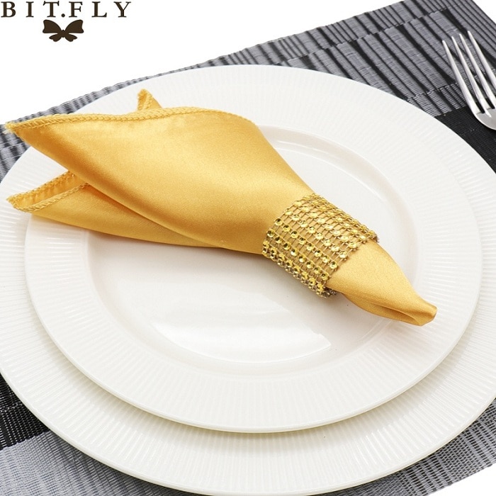 50pcs Cloth Table Napkin Satin Fabric 50pcs Cloth Table Napkin Satin Fabric