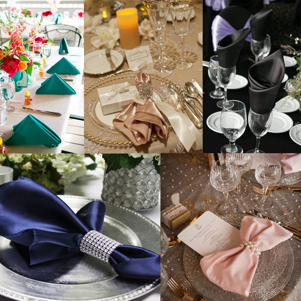 50pcs Cloth Table Napkin Satin Fabric 50pcs Cloth Table Napkin Satin Fabric