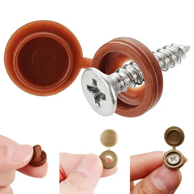 50pcs Practical Hinged Plastic Screw Fold Snap Protective Cap Button Nuts Cover Bolts Protect Furniture Decor 50pcs Practical Hinged Plastic Screw Fold Snap Protective Cap Button Nuts Cover Bolts Protect Furniture Decor