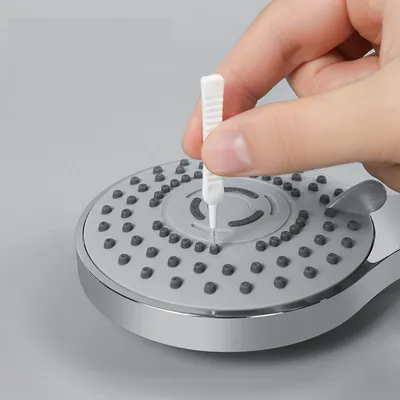 50pcs Shower Head Cleaning Brush White Small Brush Pore Gap Clean Anti-clogging Nylon For Kitchen Toilet Phone Hole