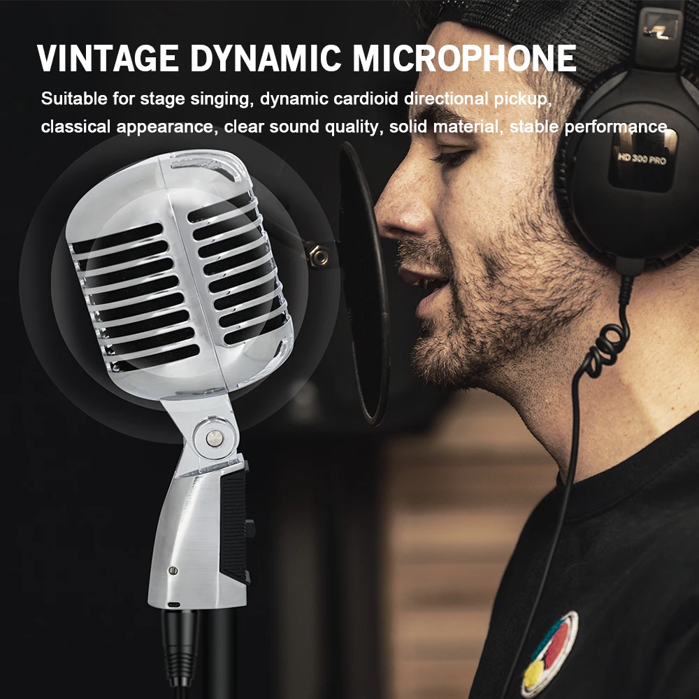 55SH Professional Wired Vintage Classic Microphone Dynamic Vocal Mic Microphone For Live Performance Karaoke