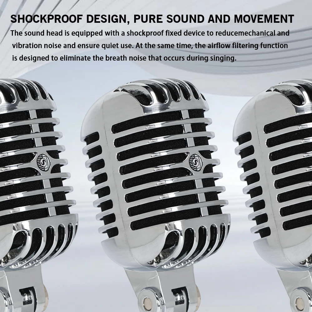 55SH Professional Wired Vintage Classic Microphone Dynamic Vocal Mic Microphone For Live Performance Karaoke
