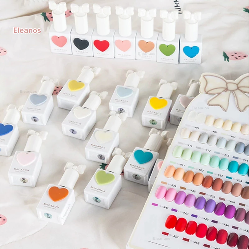 58 Colors Macaron Nail Gel Polish Set Full Coverage Gel Varnish Nail Salon Wholesale Marnicure UV Gel Learner Kit 15ml