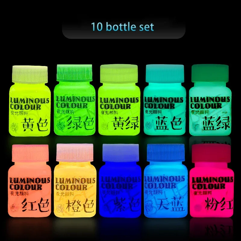58ML Fluorescent Acrylic Pigment Luminous Pigment Glow in Dark Hand Painted DIY Festival Party Wall Light Absorbing 58ML Fluorescent Acrylic Pigment Luminous Pigment Glow in Dark Hand Painted DIY Festival Party Wall Light Absorbing