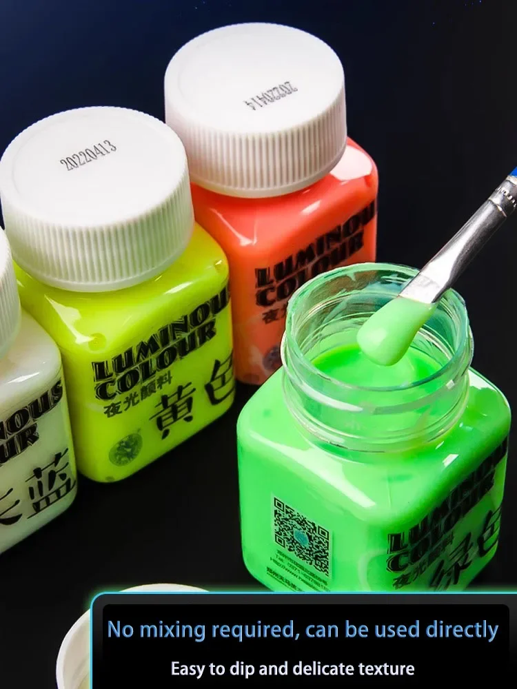 58ML Fluorescent Acrylic Pigment Luminous Pigment Glow in Dark Hand Painted DIY Festival Party Wall Light Absorbing 58ML Fluorescent Acrylic Pigment Luminous Pigment Glow in Dark Hand Painted DIY Festival Party Wall Light Absorbing