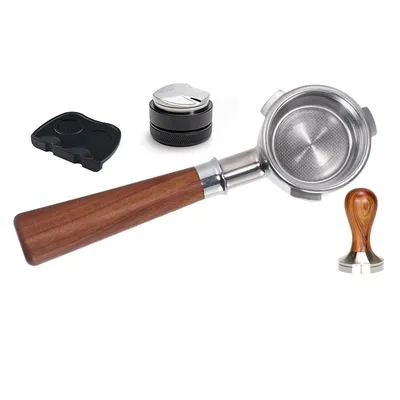 58mm Bottomless Coffee Powder Handle 304 Stainless Steel and Solid Wood 58mm Bottomless Coffee Powder Handle 304 Stainless Steel and Solid Wood