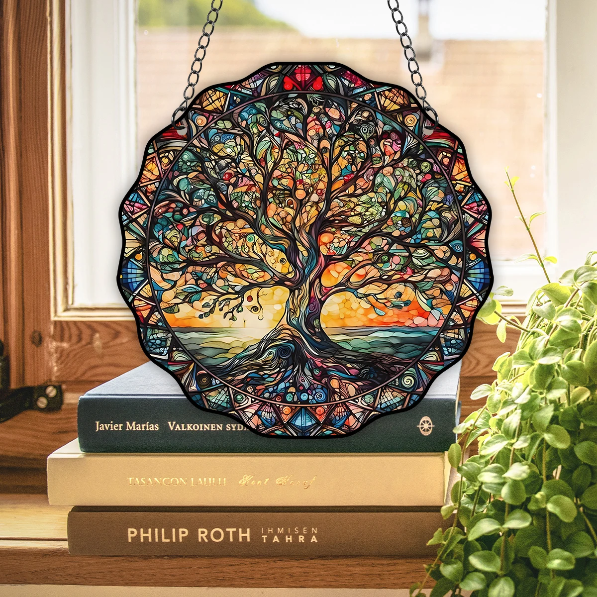5.9inch Tree of Life Wall Art Decor Sun Hanging Sign Round Indoor Outdoor Window Acrylic Welcome Plate Pendant 5.9inch Tree of Life Wall Art Decor Sun Hanging Sign Round Indoor Outdoor Window Acrylic Welcome Plate Pendant