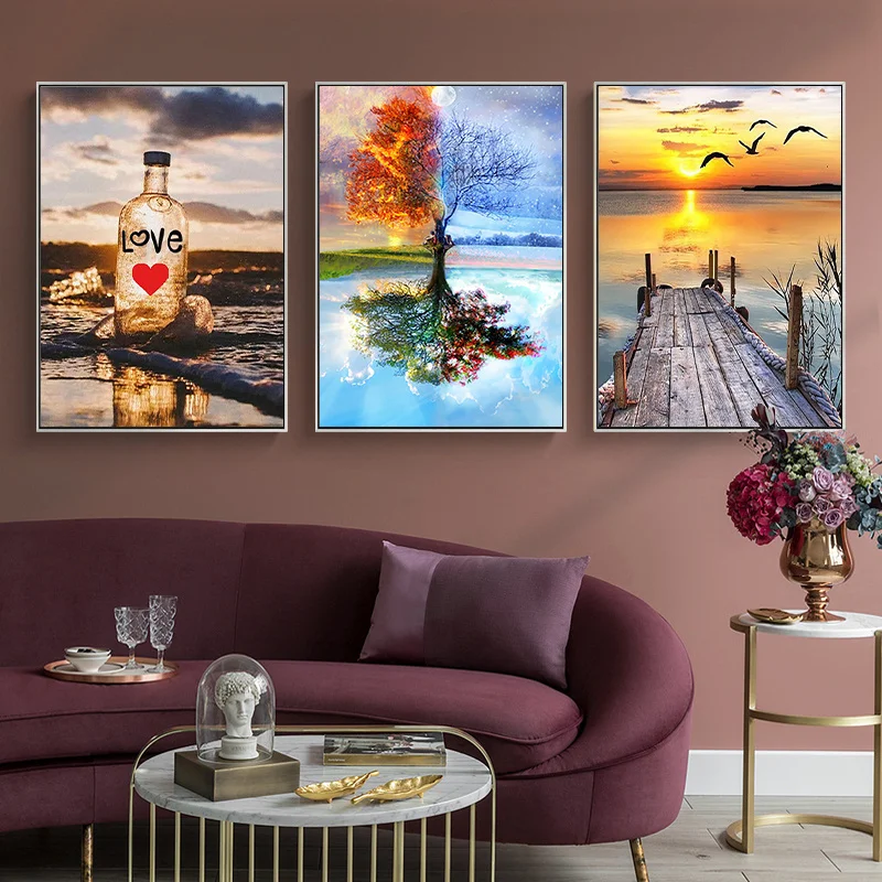 5D DIY Diamond Painting Landscape Pictures Drifting Bottle Double Heart Beach Photos Full Drill Handwork Diamond Mosaic 5D DIY Diamond Painting Landscape Pictures Drifting Bottle Double Heart Beach Photos Full Drill Handwork Diamond Mosaic