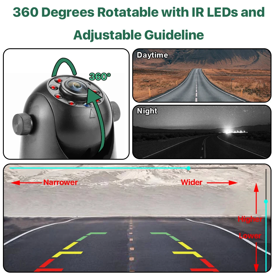 5G WiFi Magnetic Hitch Wireless Rear View Camera Night Vision Rechargeable for Trailer RV Truck for iPhone Android