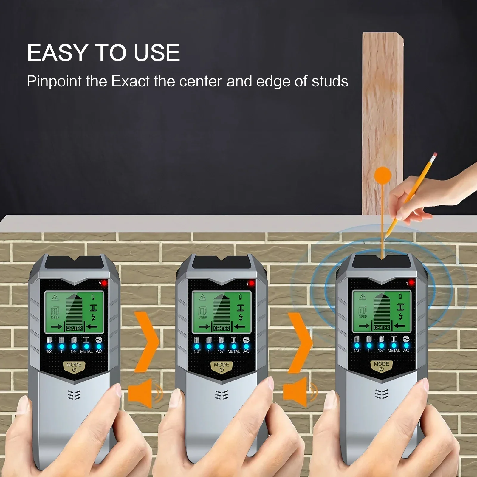 5in1 Wall Metal Detection Instrument Measuring Metal Current Wire Wood Handheld Detector Stud Post Measuring Instrument