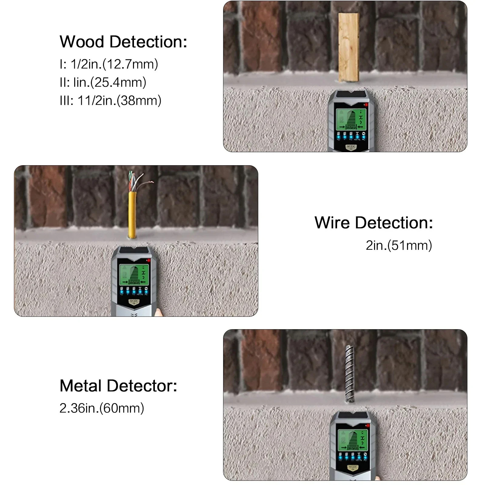5in1 Wall Metal Detection Instrument Measuring Metal Current Wire Wood Handheld Detector Stud Post Measuring Instrument