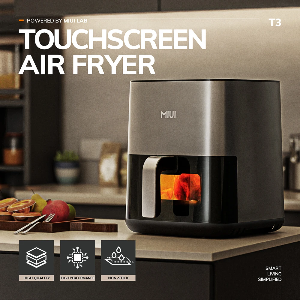 5L Air Fryer Electric Hot fryer Oven Oilless Cooker with Touch Control Nonstick Baske Visible Window