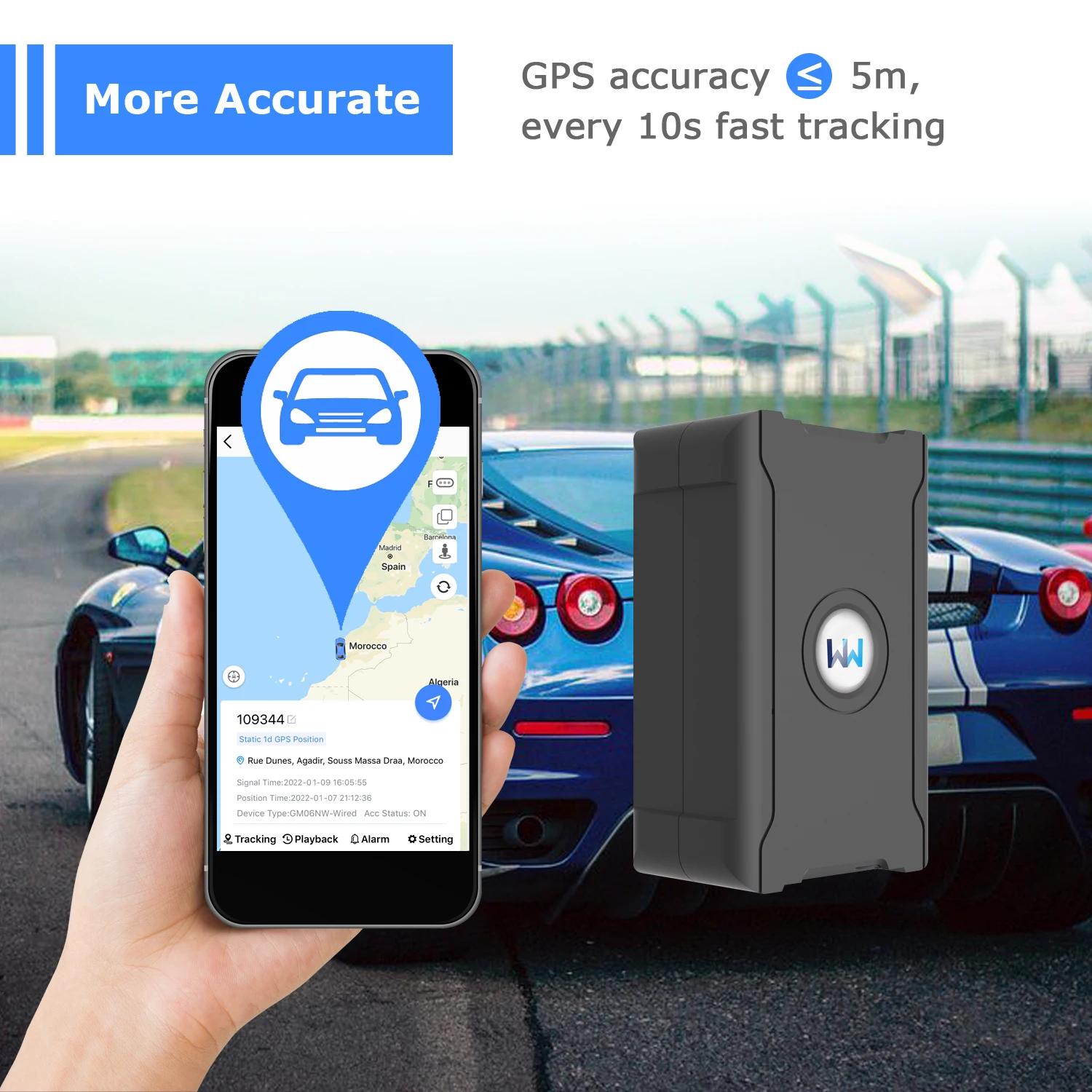 5m Accuracy GPS Tracker Auto Remote Tracking Vehicle Anti-theft for Car Truck Motorcycle Security Protection Low