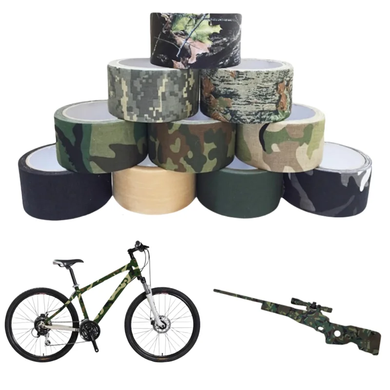 5M/10M Multi-functional Camo Tape Self-adhesive Camouflage Hunting Paintball Airsoft Rifle Waterproof Non-Slip Stealth