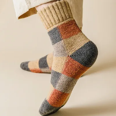5pairs Winter Men's Warm Thermal Colorblock Thick Wool Socks Warm Colorblock Soft Comfortable Plush Snow Floor Sock 5pairs Winter Men's Warm Thermal Colorblock Thick Wool Socks Warm Colorblock Soft Comfortable Plush Snow Floor Sock
