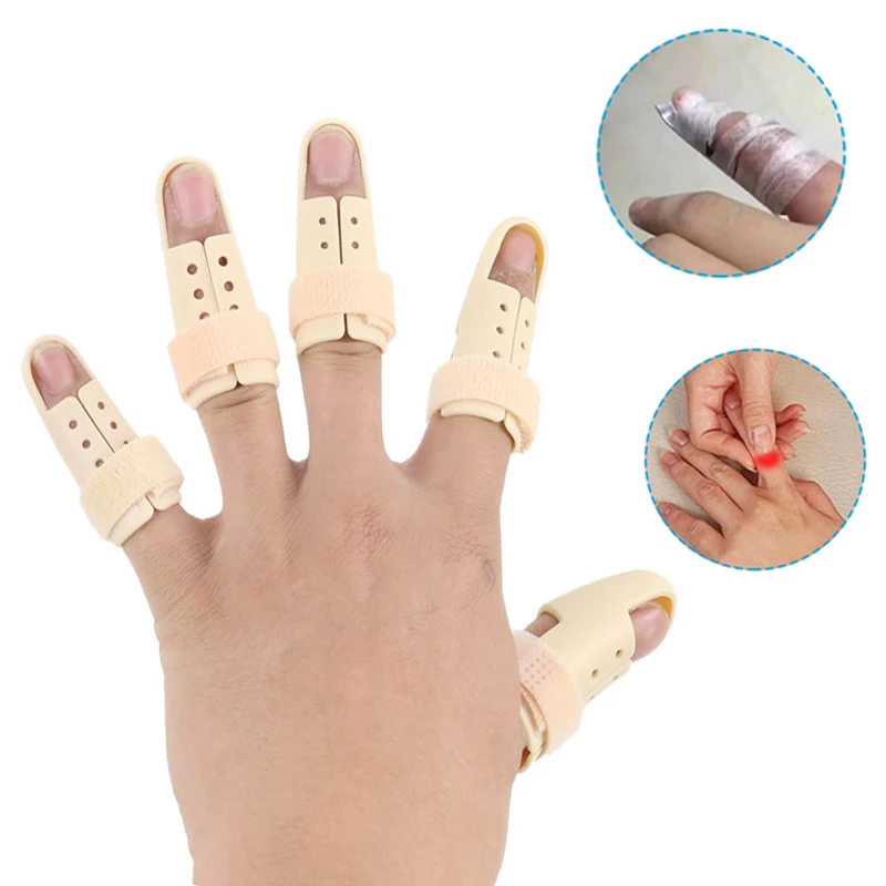 5Pcs Adjustable Finger Splint Brace Trigger Finger Support Fracture Fix Arthritis Pain Relief Hand Protector Finger