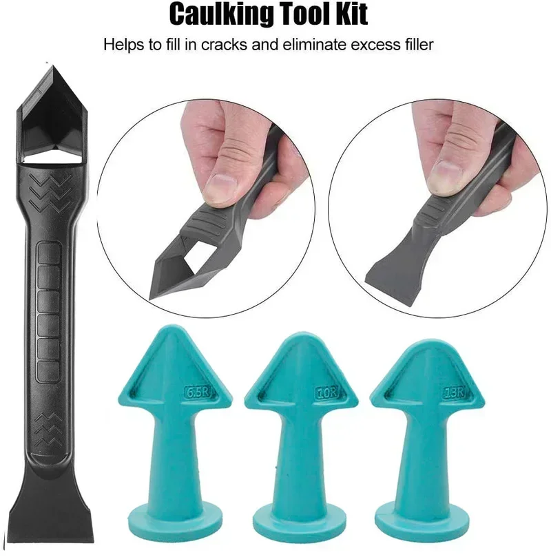 5pcs Caulking Nozzle Applicator Finishing Tool Spatula Plastic Glue Shovel Tile Brick Joints Floor Silicone Remover