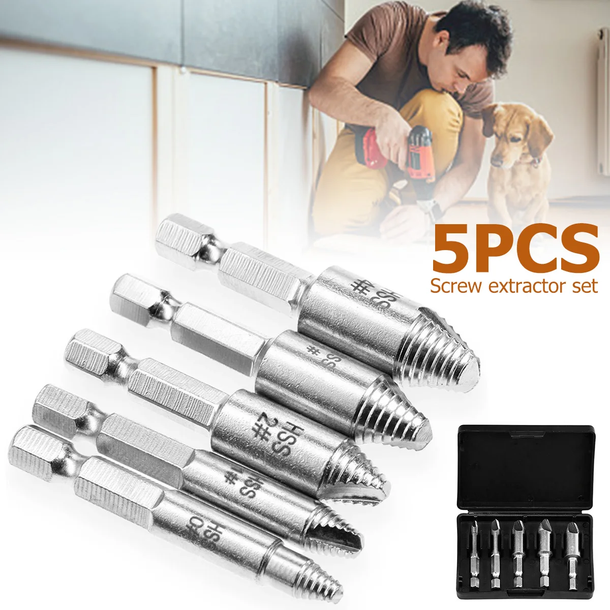 5Pcs Damaged Screw Extractor Drill Bit High Speed Steel Double Easily Take Out Side Drill Out Broken Screw Remover Bolt 5Pcs Damaged Screw Extractor Drill Bit High Speed Steel Double Easily Take Out Side Drill Out Broken Screw Remover Bolt