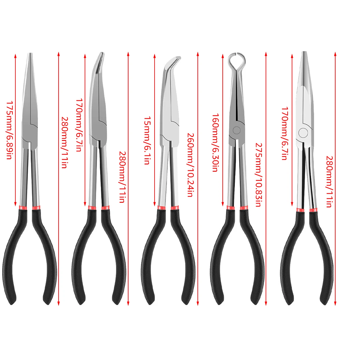 5Pcs Hose Gripper Plier Carbon Steel Spark Plug Removal Pliers Long Handle Car Electrical Disconnect Plier Radiator