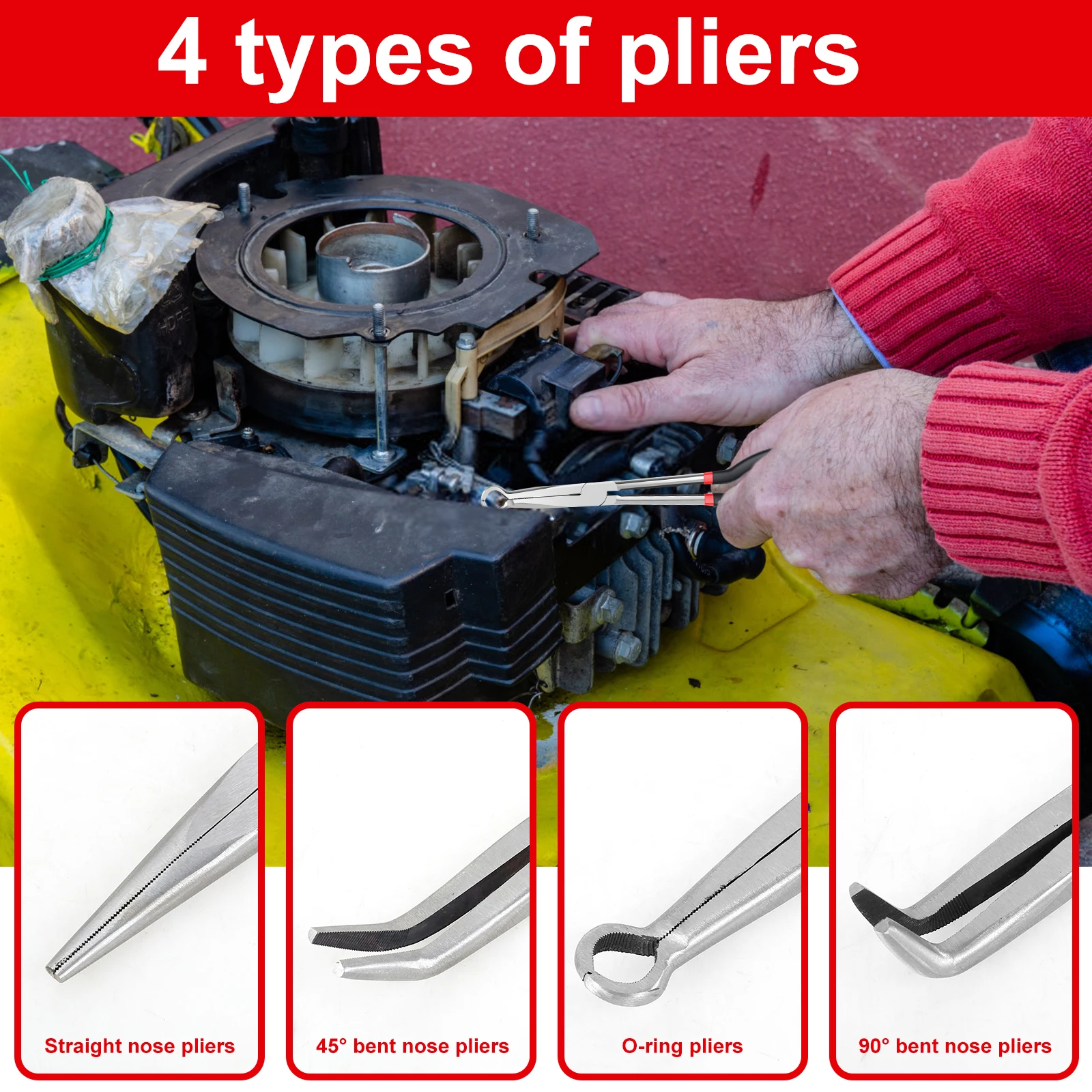 5Pcs Hose Gripper Plier Carbon Steel Spark Plug Removal Pliers Long Handle Car Electrical Disconnect Plier Radiator