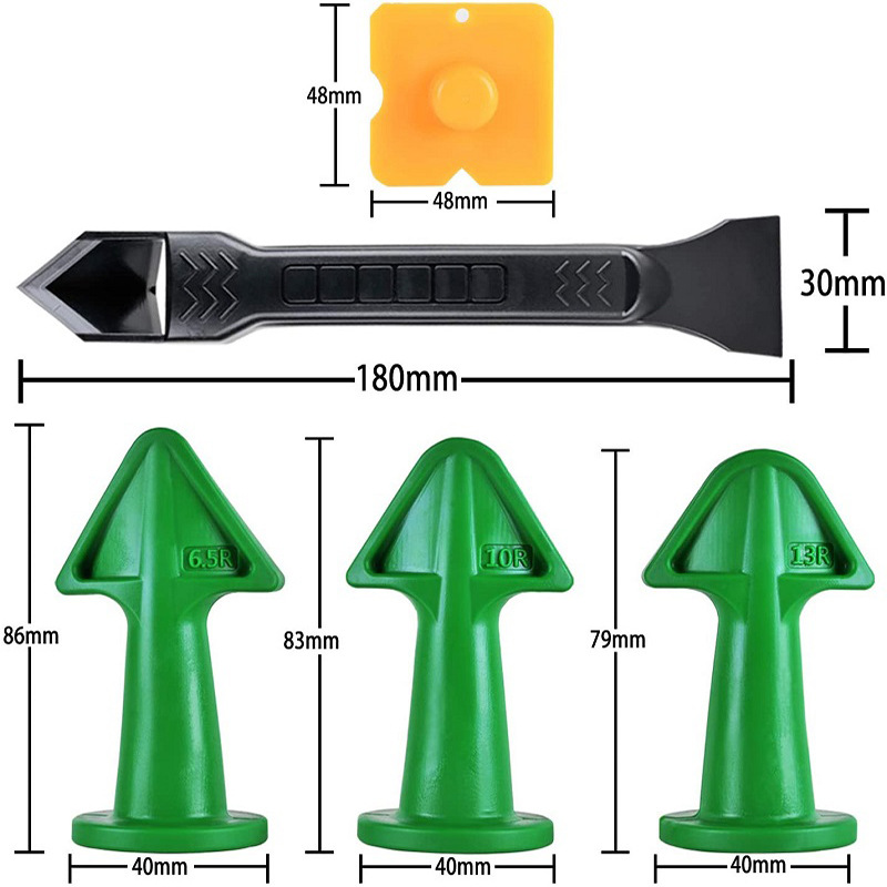 5pcs Set Plastic Pointed Mouth and Glue Shovel Set Multi-Angle Scraper Cleaning Nozzle Seam Tool