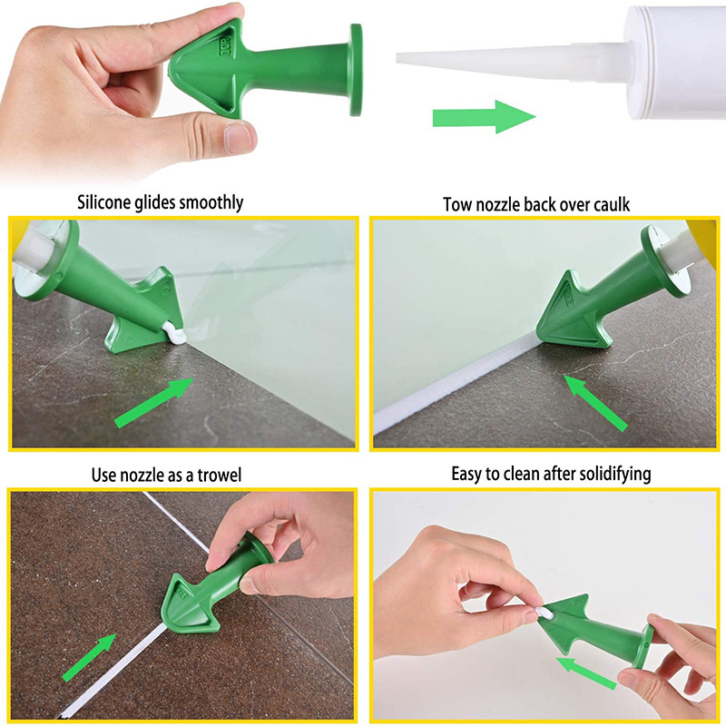 5pcs Set Plastic Pointed Mouth and Glue Shovel Set Multi-Angle Scraper Cleaning Nozzle Seam Tool