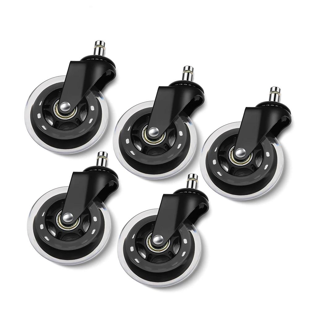 5PCS Swivel Rubber Caster Wheels 3 Inch Office Chair Caster Wheels Replacement 60KG Soft Safe Rollerblade Style Caster 5PCS Swivel Rubber Caster Wheels 3 Inch Office Chair Caster Wheels Replacement 60KG Soft Safe Rollerblade Style Caster