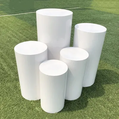 5pc/set Cylinder Pedestal Plinth Cake Stand White Flower Column Dessert Table For Birthday Party Wedding Decoration 5pc/set Cylinder Pedestal Plinth Cake Stand White Flower Column Dessert Table For Birthday Party Wedding Decoration
