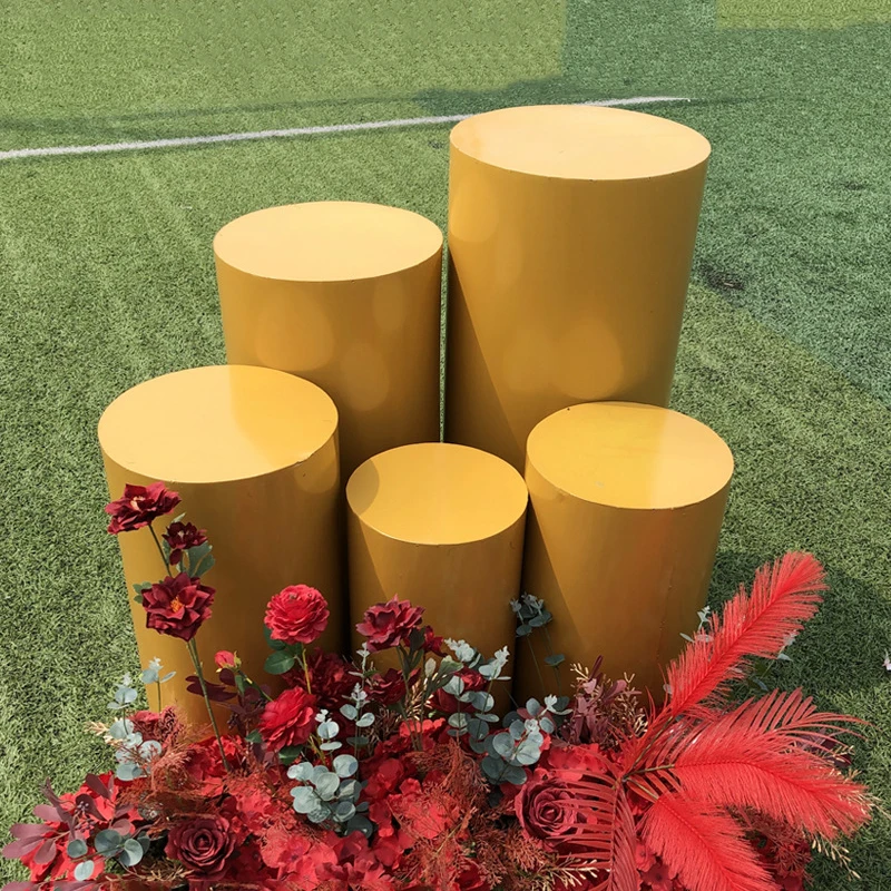 5pc/set Cylinder Pedestal Plinth Cake Stand White Flower Column Dessert Table For Birthday Party Wedding Decoration 5pc/set Cylinder Pedestal Plinth Cake Stand White Flower Column Dessert Table For Birthday Party Wedding Decoration