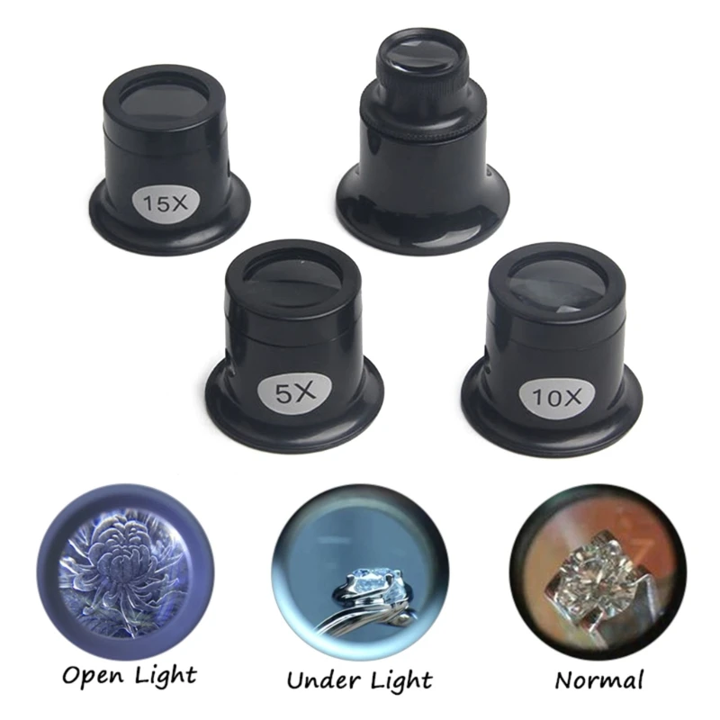 5X 10X 15X 20X Jewelers Eye Loupe Loop Magnifier Glass Watchmaker 5X 10X 15X 20X Jewelers Eye Loupe Loop Magnifier Glass Watchmaker