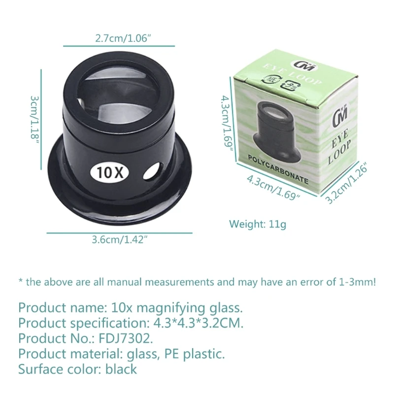 5X 10X 15X 20X Jewelers Eye Loupe Loop Magnifier Glass Watchmaker 5X 10X 15X 20X Jewelers Eye Loupe Loop Magnifier Glass Watchmaker