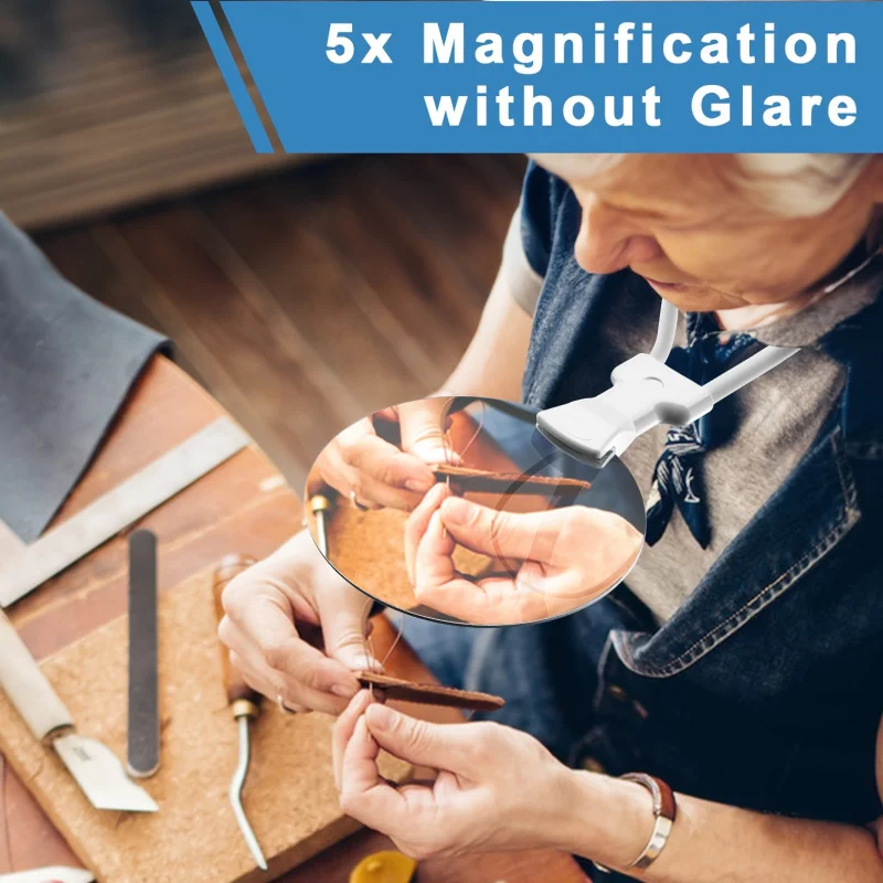 5X Magnifying Glass Pro – Hands-Free, Adjustable, Stand-Neckwear Magnifier for Seniors, Low Vision, Reading, Sewing 5X Magnifying Glass Pro – Hands-Free, Adjustable, Stand-Neckwear Magnifier for Seniors, Low Vision, Reading, Sewing