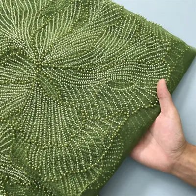 5yard Kalume Green French Mesh Lace Fabric Beads African Lace Fabrics Nigerian Mesh Lace Fabric For Diy Dresses Party 5yard Kalume Green French Mesh Lace Fabric Beads African Lace Fabrics Nigerian Mesh Lace Fabric For Diy Dresses Party