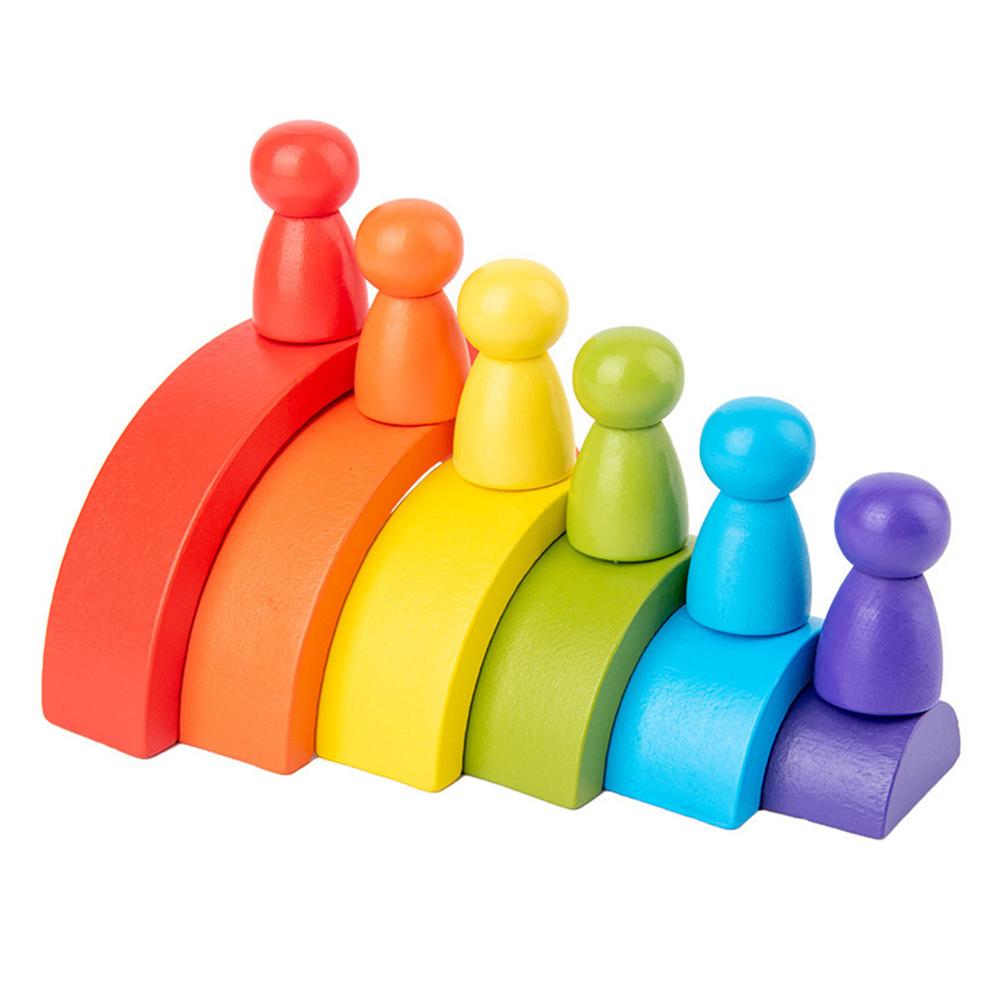 6 Colors Stacking Wooden Rainbow