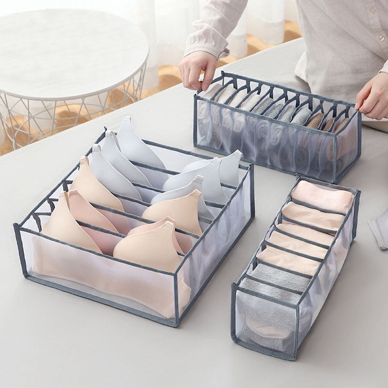 6 Grids Mesh Bra Drawer Organizer