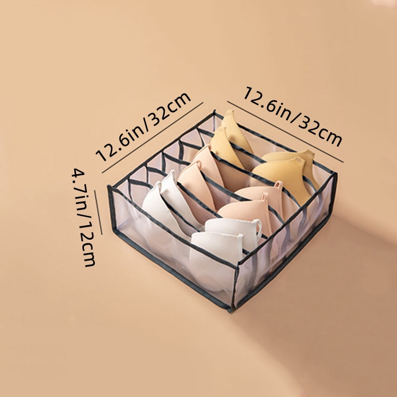 6 Grids Mesh Bra Drawer Organizer
